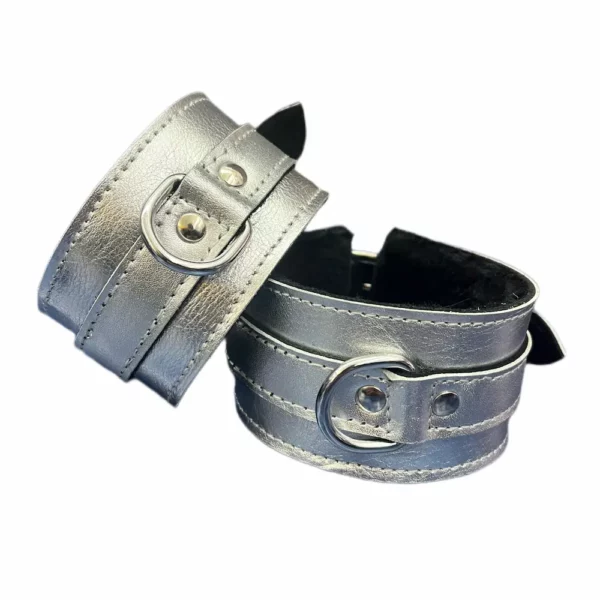 Commodore Cuffs Gorgeous Metallic Wrist Cuffs with Soft Fur Lining