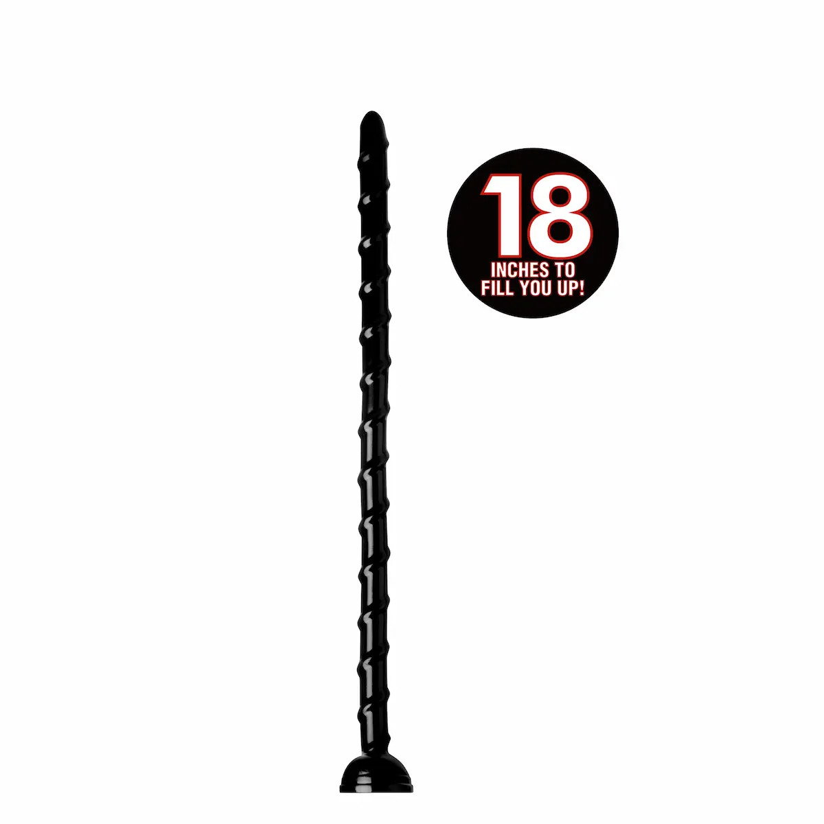 Black ribbed 18-inch silicone toy