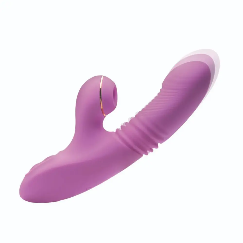 Purple vibrating massage tool with ergonomic design.