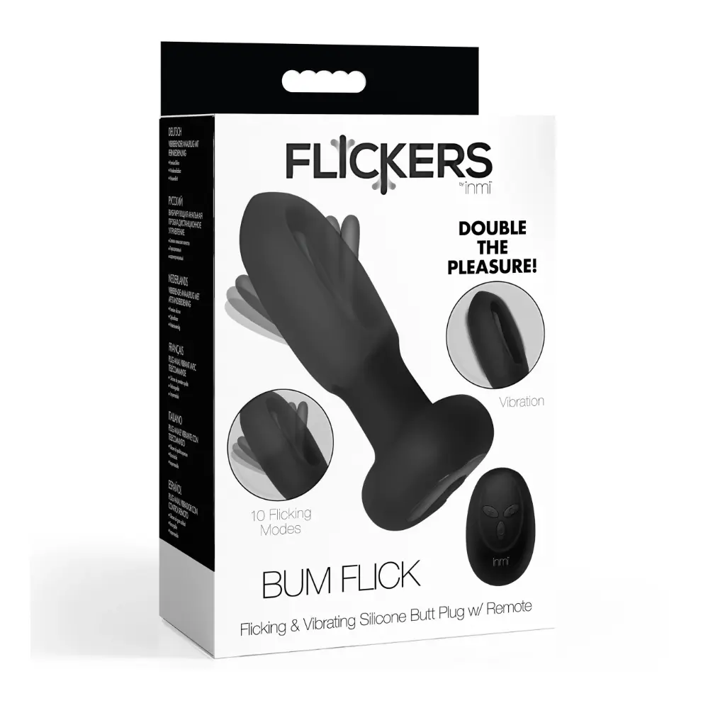 Bum Flick silicone butt plug with remote control.