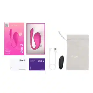 We-Vibe Jive 2 product packaging and accessories.