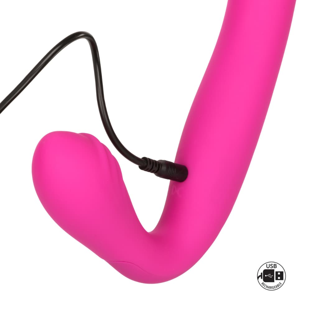 Pink USB rechargeable vibrator with cord