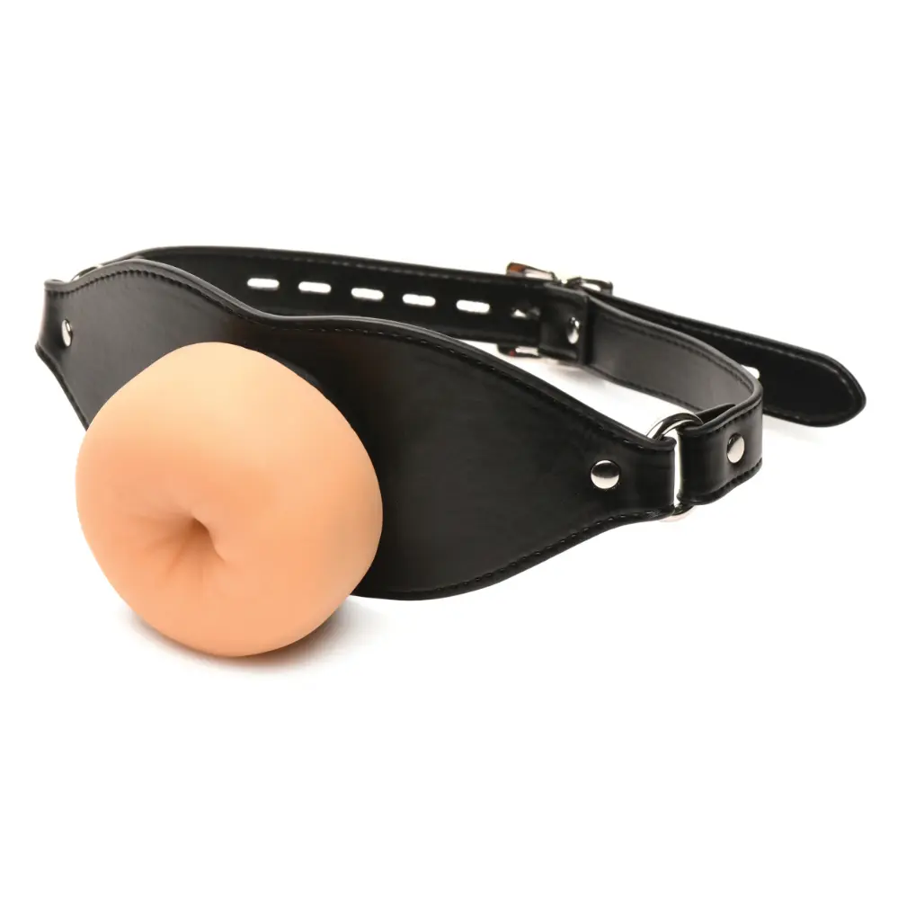 Black leather strap with beige silicone attachment