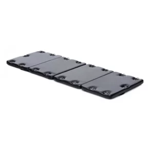 Black folding mattress with multiple sections