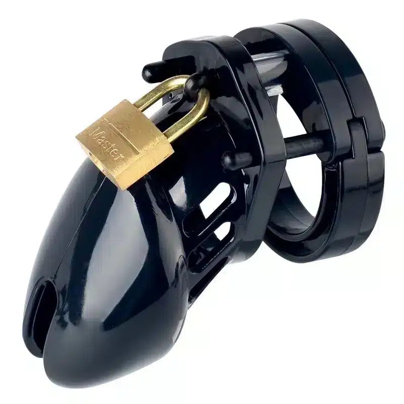 6000s short black chastity cage
