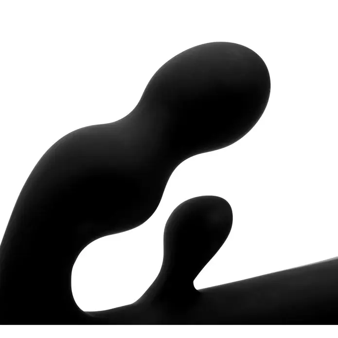 Abstract black organic shapes on white background.