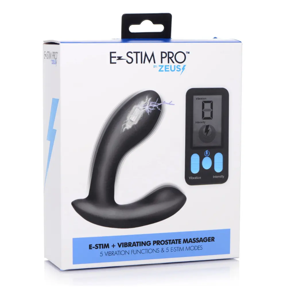 E-Stim vibrating prostate massager with remote control.