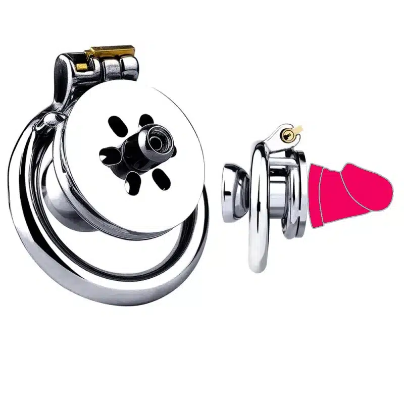 Sissy Submission Inverted Chastity Cage with Dildo