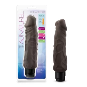 Au Naturel Home Wrecker Vibrating Dildo 9in - Chocolate
