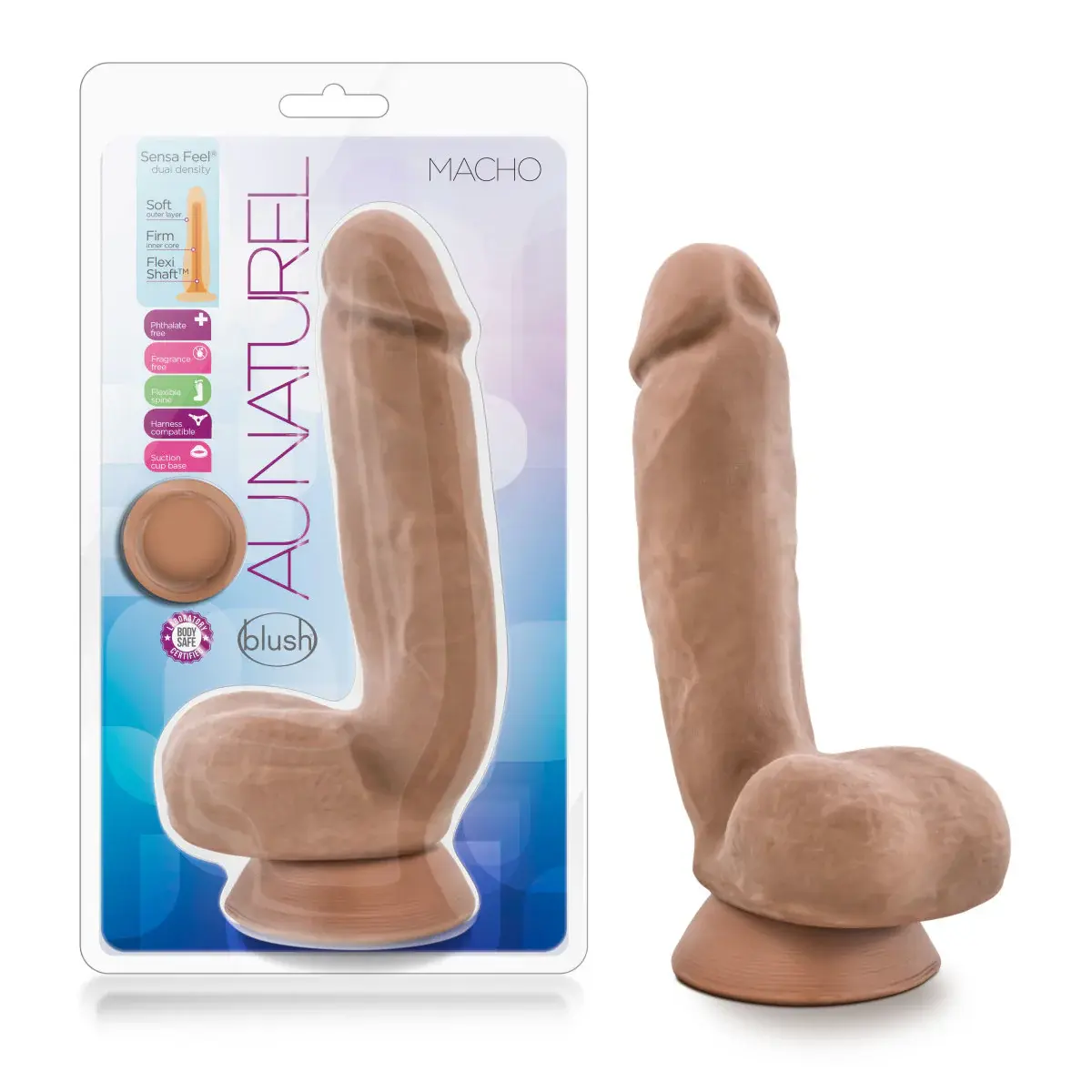 Au Naturel Macho Dildo 8.75in - Caramel