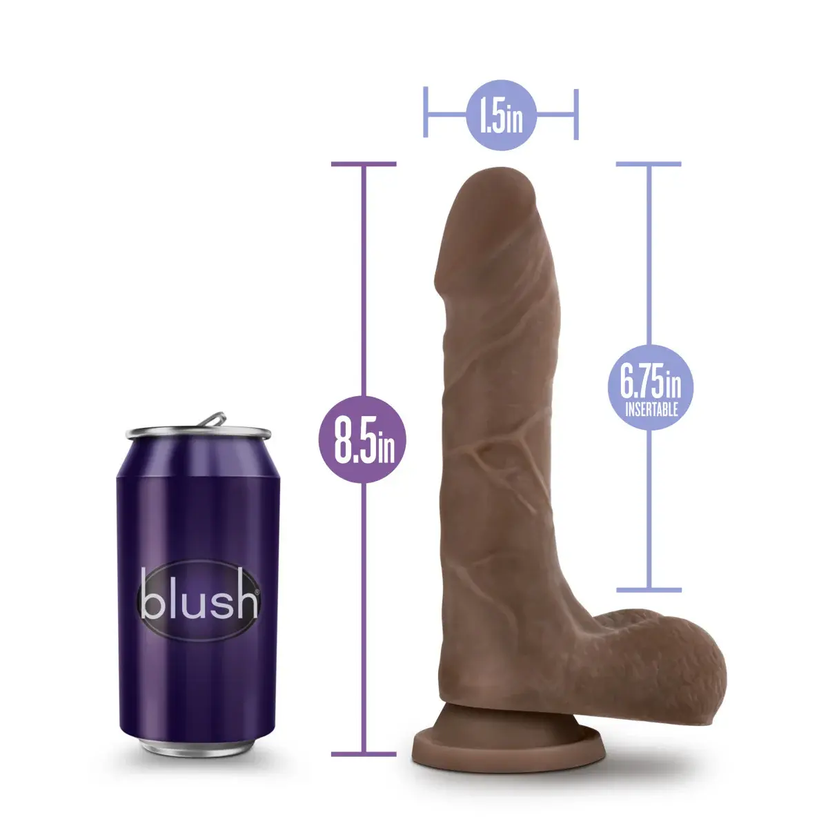 Au Naturel Mister Perfect Dildo 8.5in - Chocolate