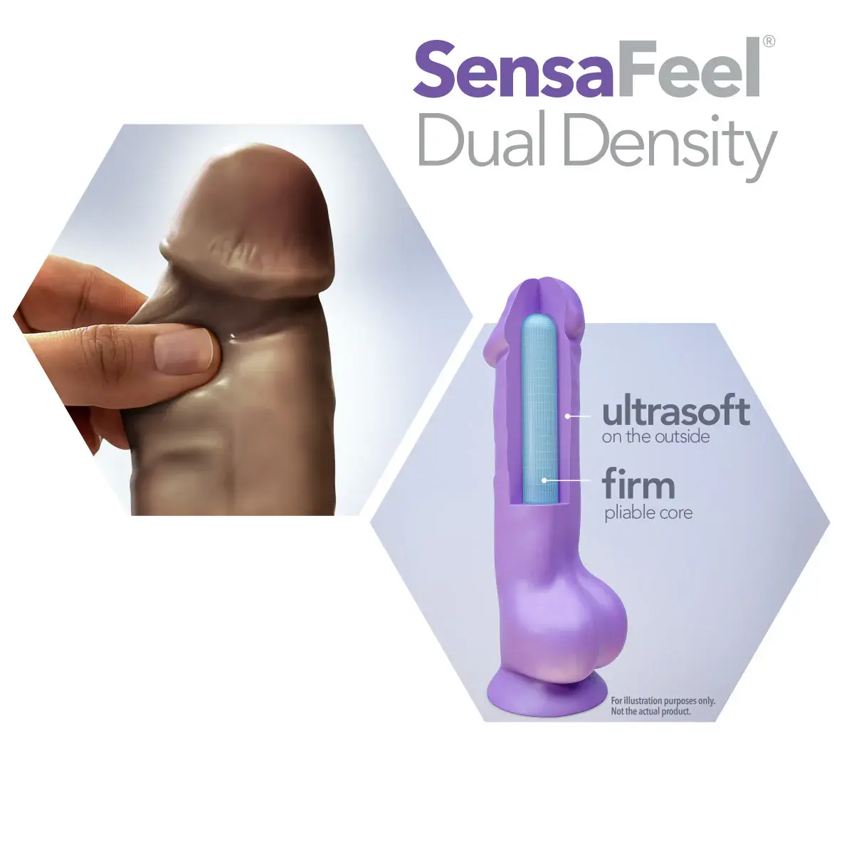 Au Naturel Sensa Feel Dildo 7in - Chocolate