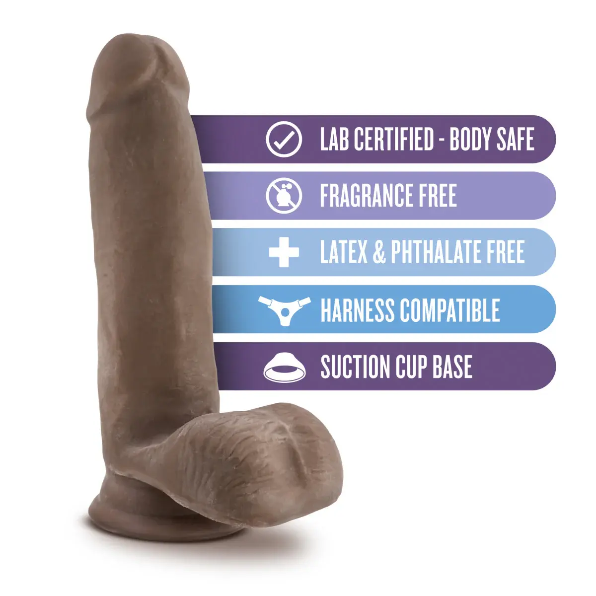 Au Naturel Sensa Feel Dildo 7in - Chocolate