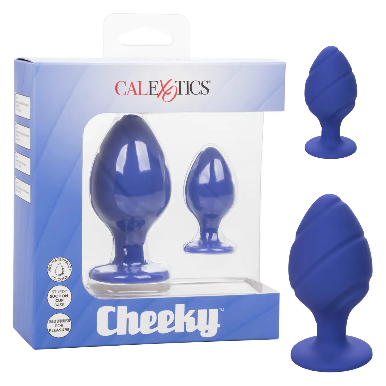 Cheeky Textured Anal Plugs Set of 2 – Purple