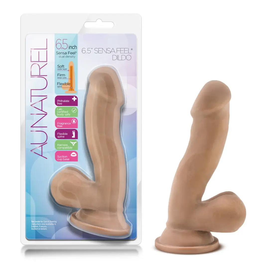Au Naturel Sensa Feel Dildo 6.5in - Caramel