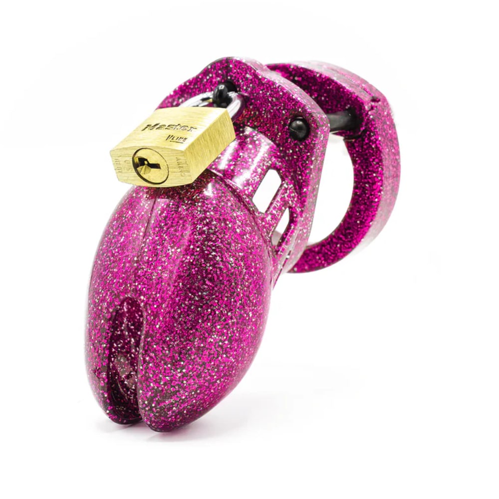 CB-X CB-6000S Glitter Chastity Cage Kit – Pink Glitter