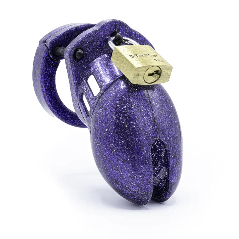 CB-X CB-6000S Glitter Chastity Cage Kit - Purple Glitter